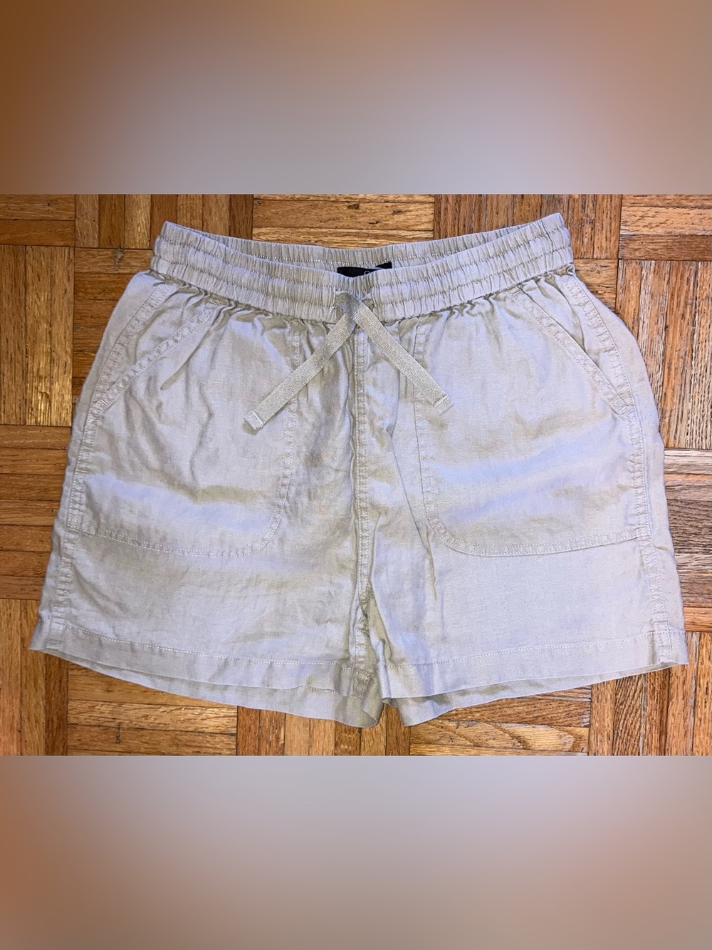 Quince Organic Linen Beige Shorts M